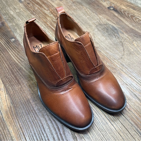 New ~ MIZ Mooz New York Jonnie Ankle Boots Brown Leather Sz EU39 ~ 8.5-9 - Picture 6 of 10